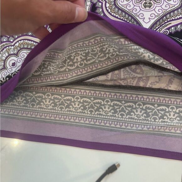 White House Black Market Black and Purple Maxi Dress - Picture 7 of 11